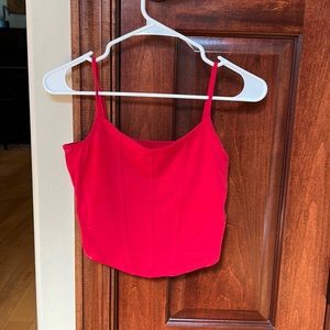 Red cropped tank top, size medium